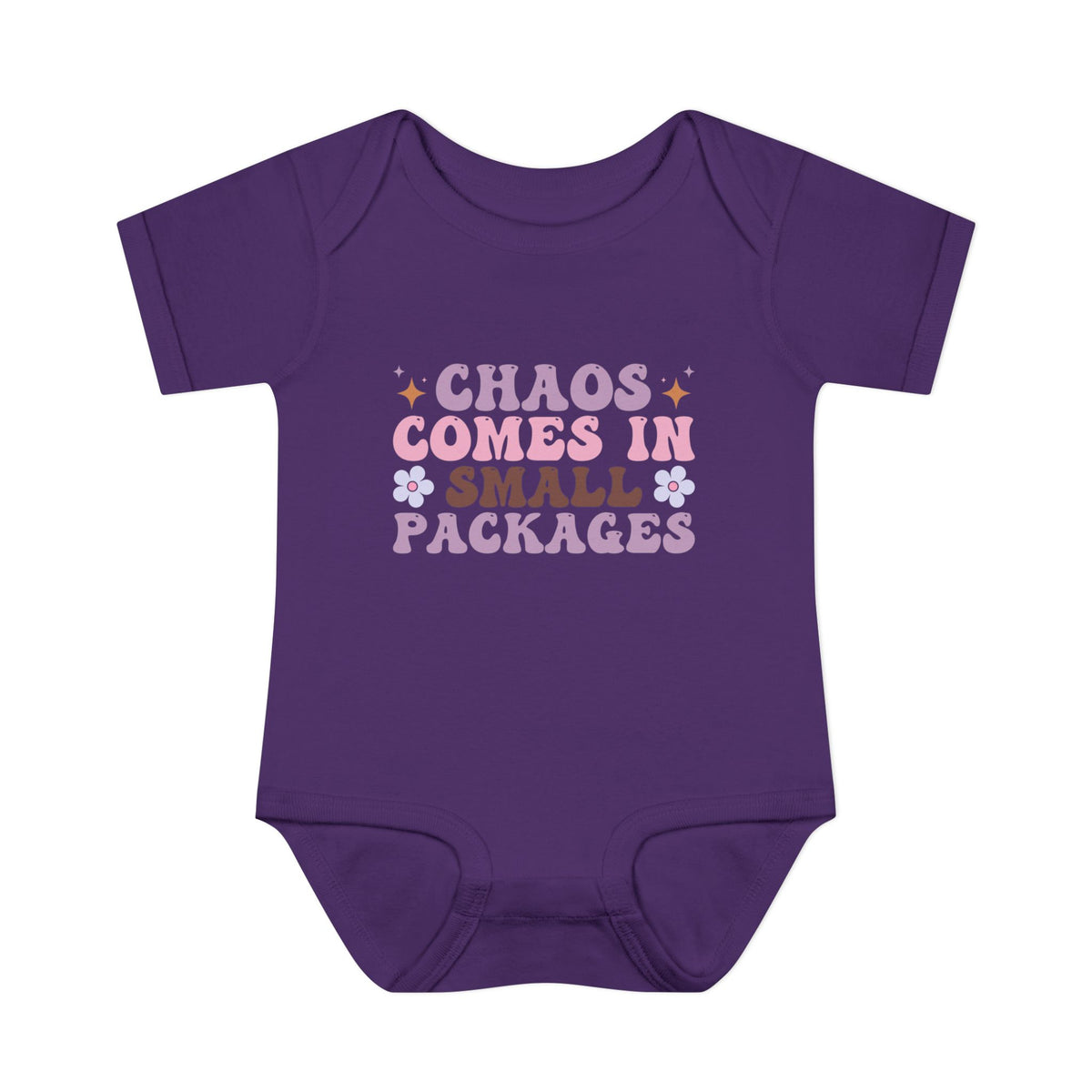 Chaos Comes In Small Packages Baby Rib Bodysuit