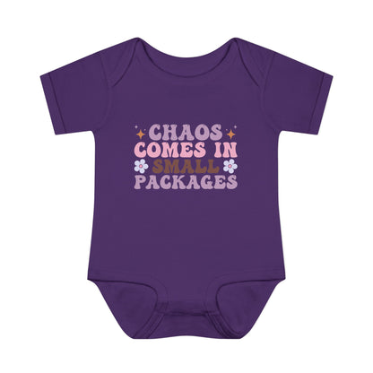 Chaos Comes In Small Packages Baby Rib Bodysuit