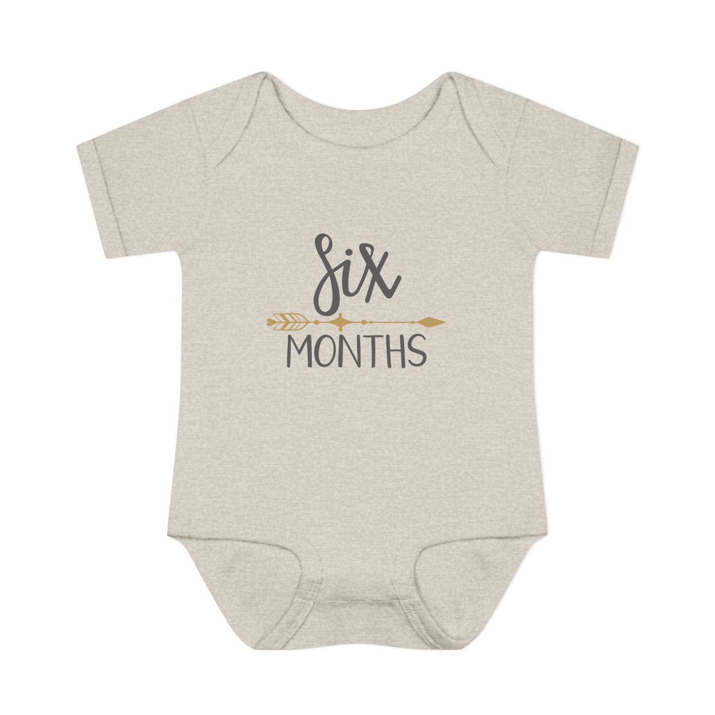 Golden Arrow Milestone Baby Bodysuit-Six Months