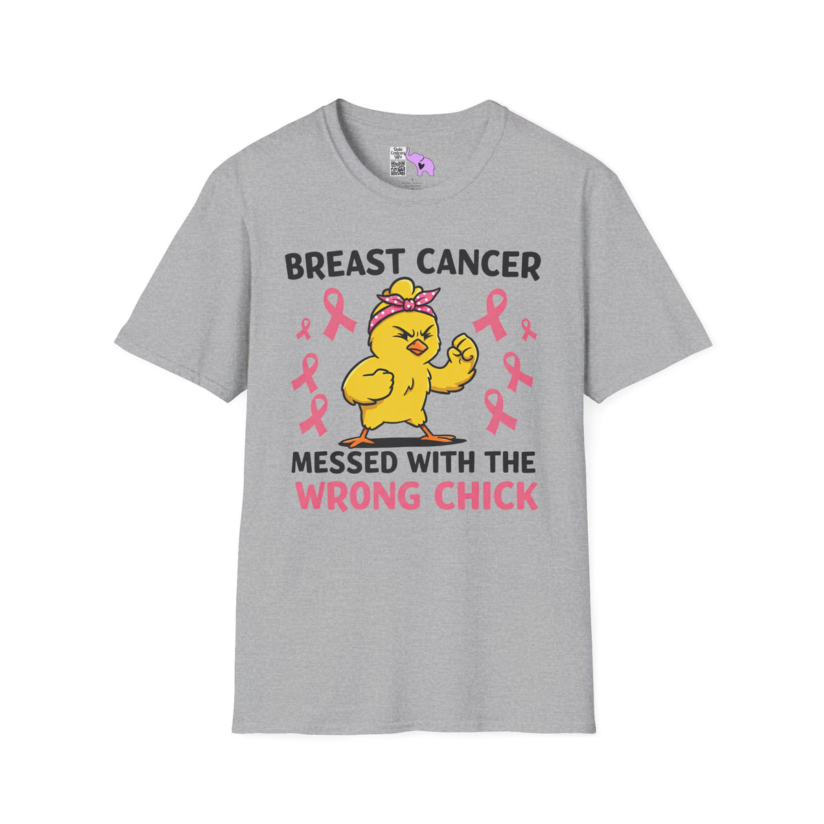 Breast Cancer Messed With The Wrong Chick Adult T-shirt