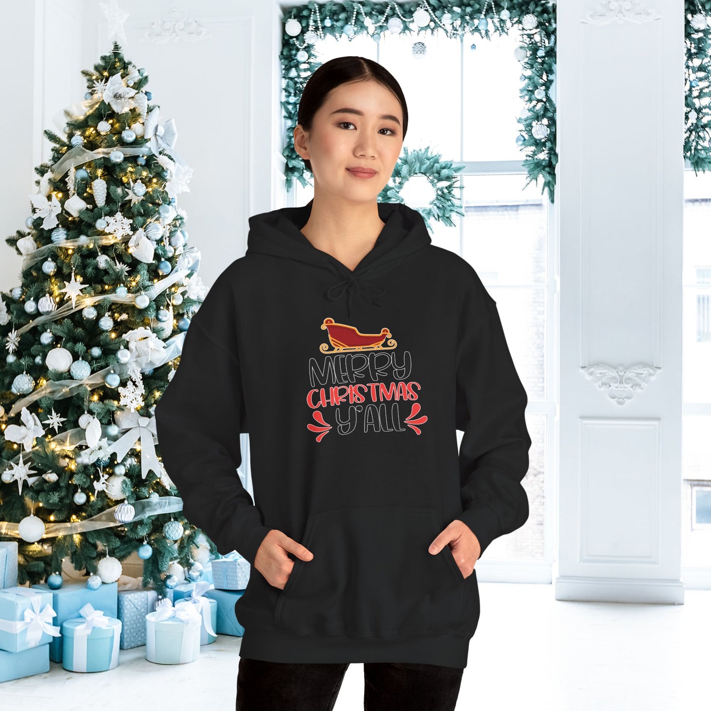 Merry Christmas Y'all Adult Heavy Blend™ Hoodie