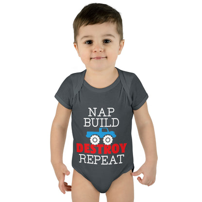 Nap Build Destroy Repeat Infant Baby Rib Bodysuit