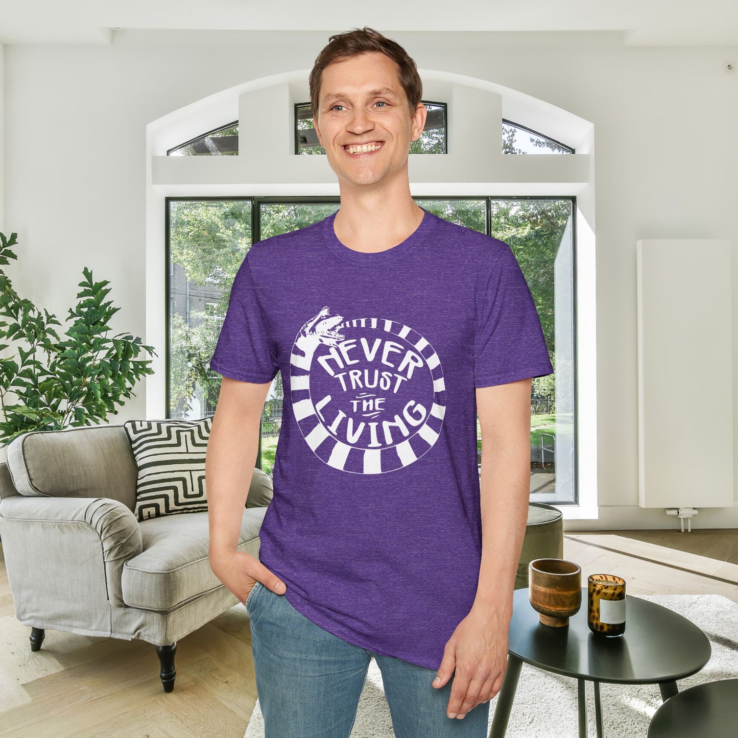 Never Trust The Living Beetlejuice Adult T-shirt