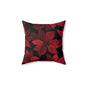 Midnight Poinsettia Garden Throw Pillow