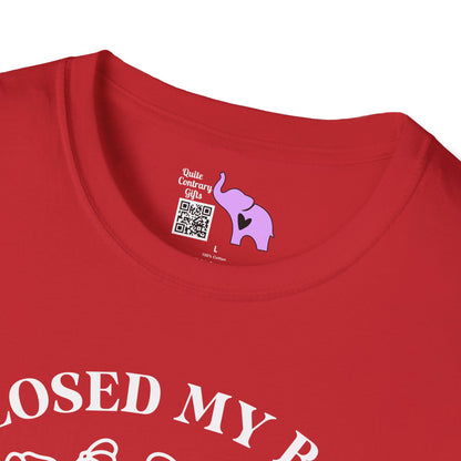 I Closed My Book To Be Here (Flowers, Open Book) Adult T-shirt