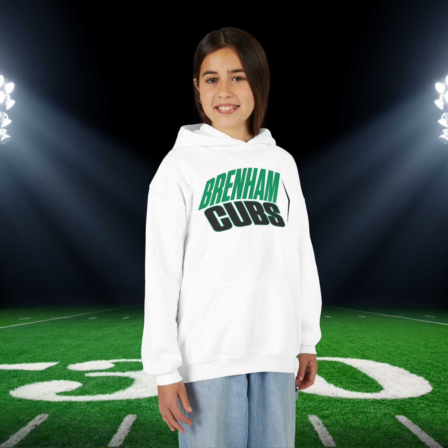 Brenham Cubs (Angled) Mascot Youth Heavy Blend Hoodie