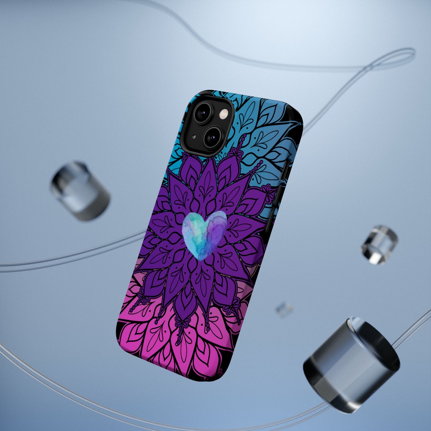 Colorful Mandala w/Heart MagSafe® Compatible Tough Case for iPhone