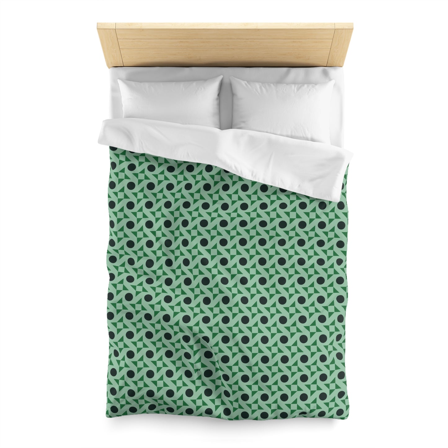 Emerald Pinwheels Microfiber Duvet Cover