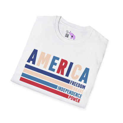 America Freedom Brave Independence Power Adult T-shirt