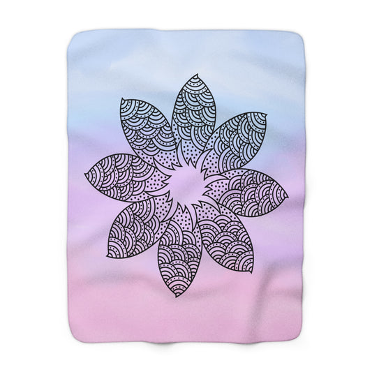 Serene Bloom Sherpa Fleece Blanket