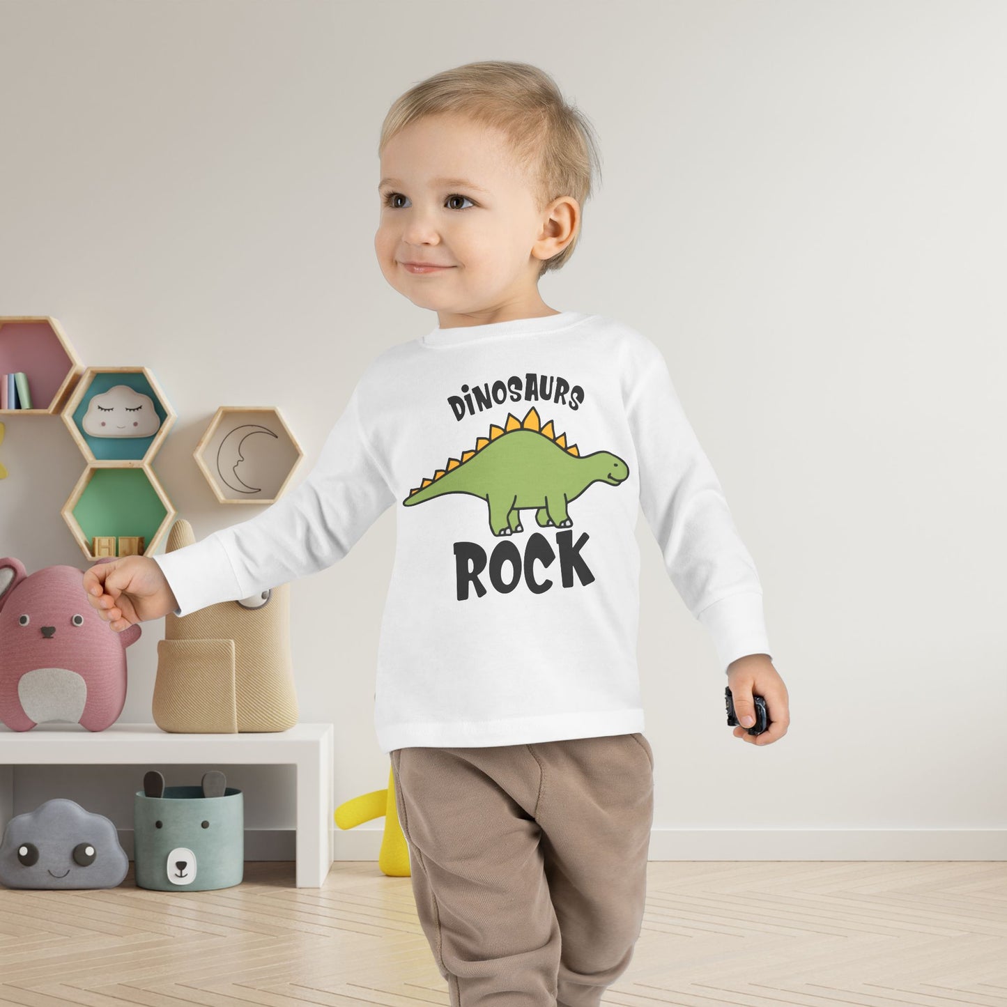 Dinosaurs Rock Toddler Long Sleeve Tee