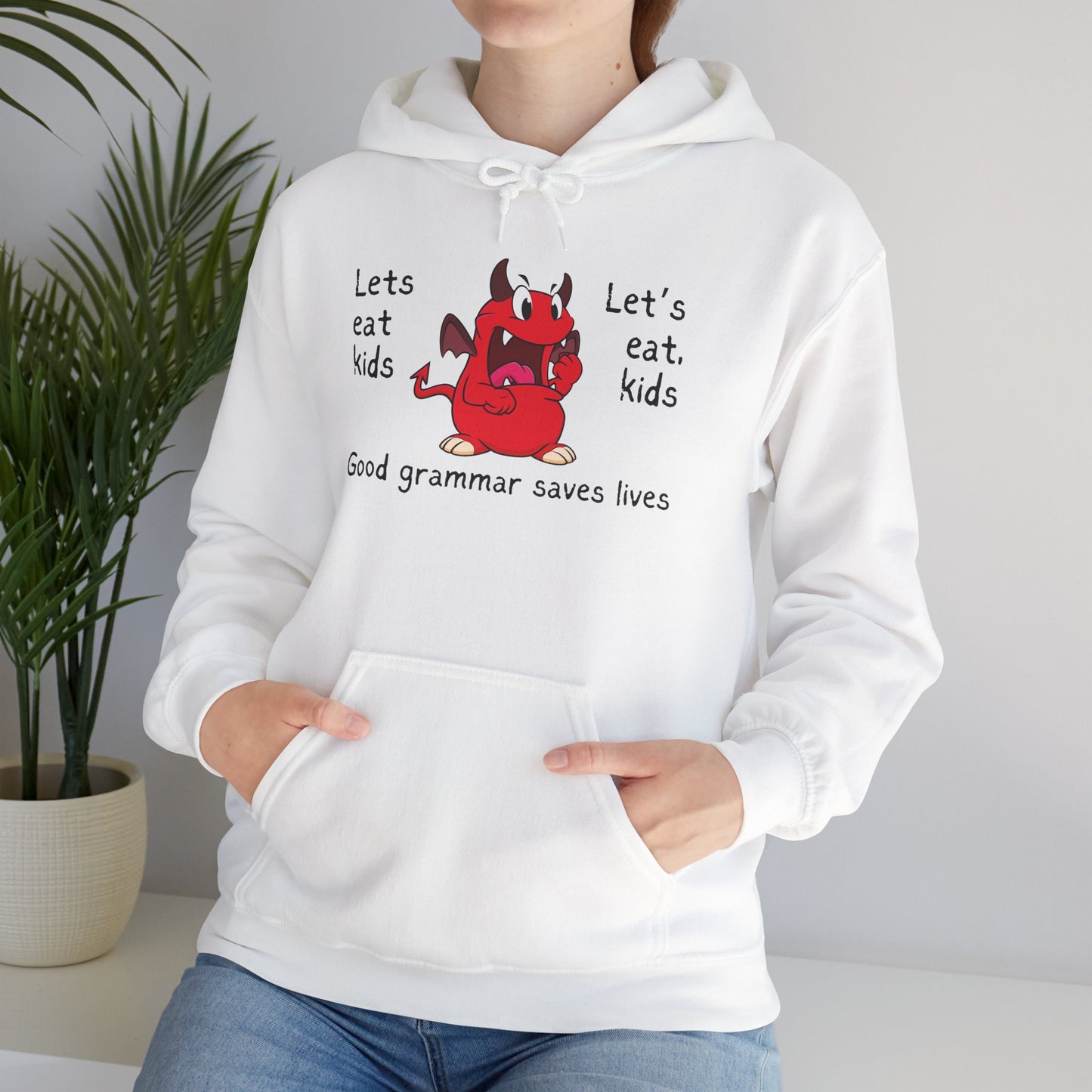 Let's Eat Kids Grammar Saves Lives Heavy Blend™ Hooded Sweatshirt