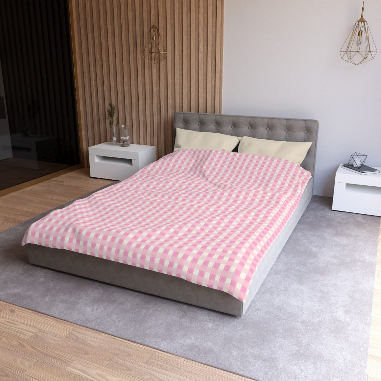Dreamy Rose Gingham Microfiber Duvet Cover