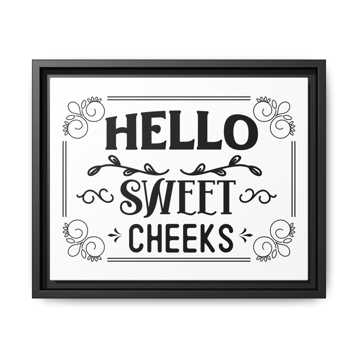 Hello Sweet Cheeks 2 Framed Canvas Bathroom Art
