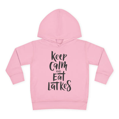 Keep Calm & Eat Latkes Toddler Pullover Fleece Hoodie