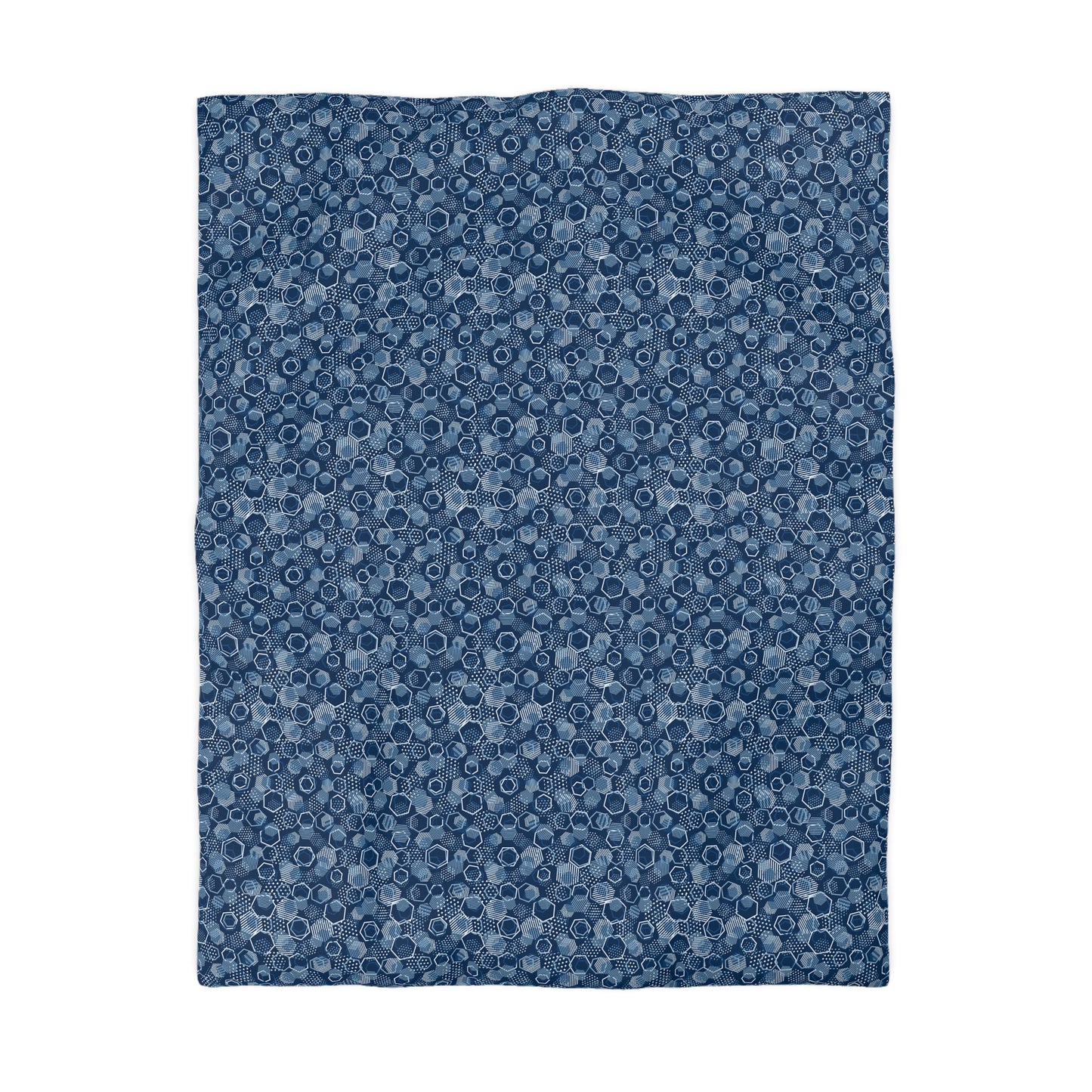 Blue Hexagons Microfiber Duvet Cover