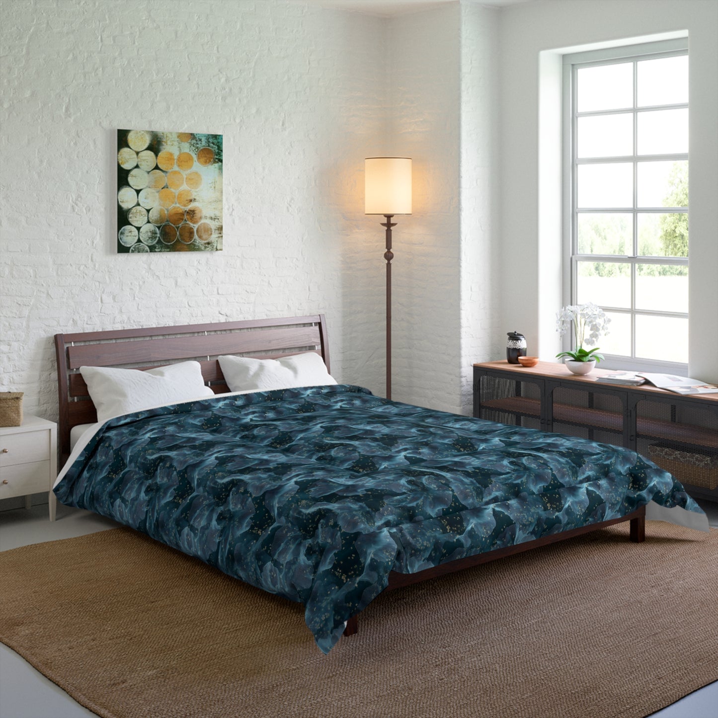 Midnight Sheer & Lace Basic Bedding Set
