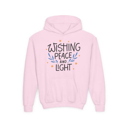 Hanukkah Wishing Peace & Light 3 Youth Hoodie