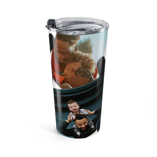 Personalized Heart 4 Photo 20oz Stainless Steel Tumbler – Custom 2 Portrait & 2 Landscape Picture Cup