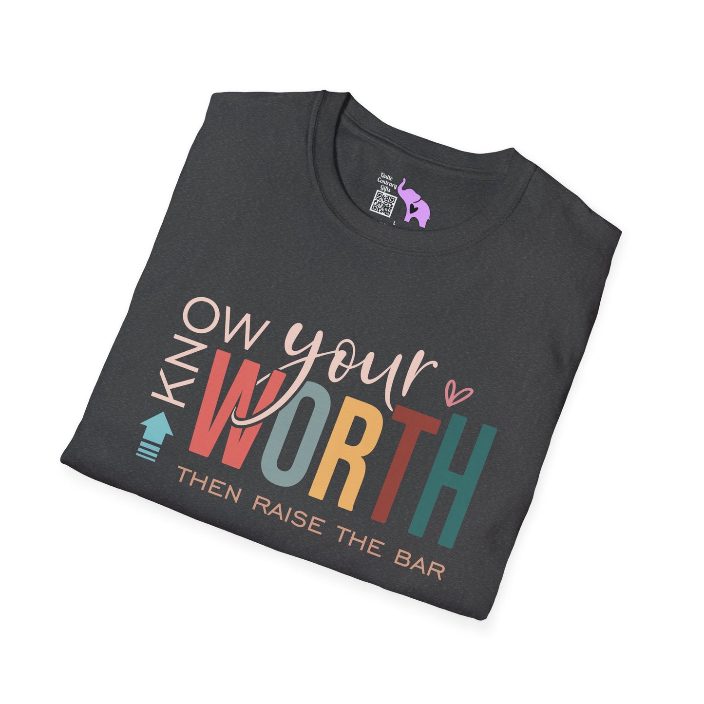 Know Your Worth Then Raise The Bar Adult T-shirt