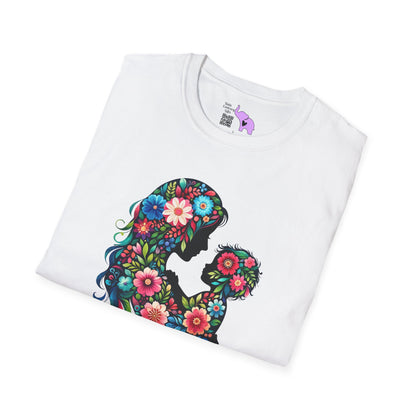 Flowery Mother & Child Adult T-shirt