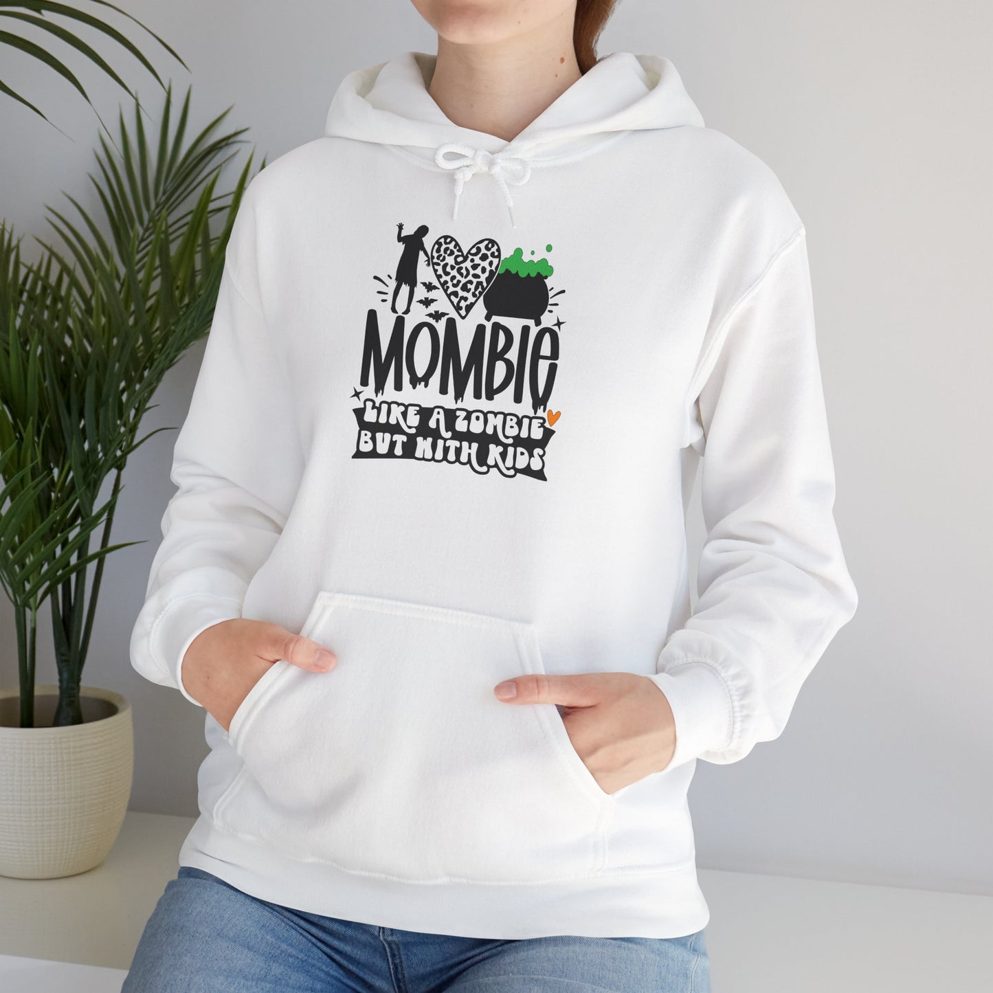 Mombie Like A Zombie But With Kids Heavy Blend™ Hooded Sweatshirt