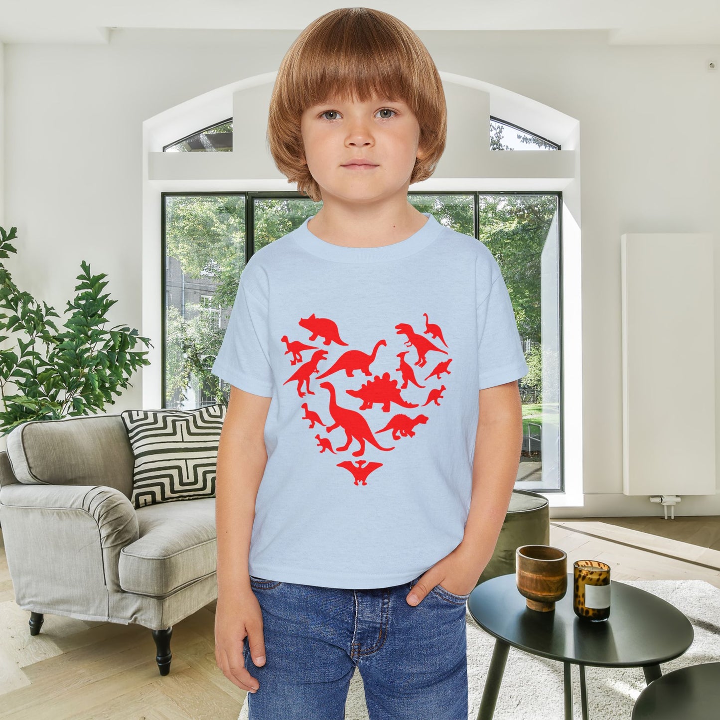 Dinosaur Heart Heavy Cotton™ Toddler T-shirt
