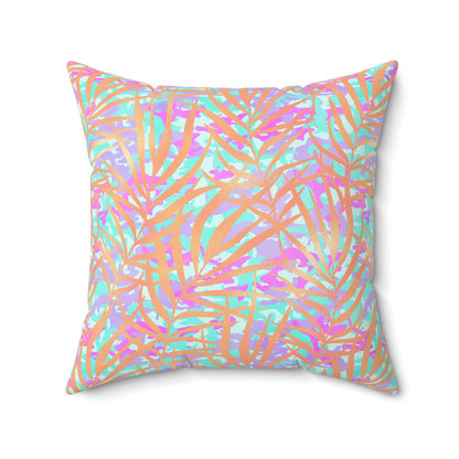 Tropical Sunset Palms Throw Pillow