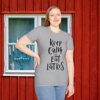 Keep Calm & Eat Latkes 2 Adult T-shirt