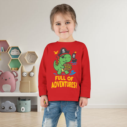 Full of Adventures (Dinosaur Pirate) Toddler Long Sleeve Tee