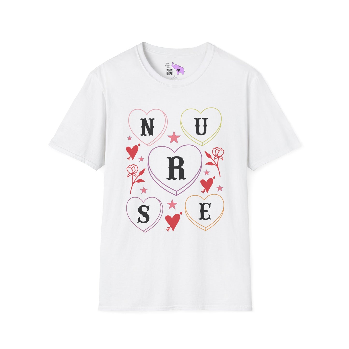""Nurse Candy Hearts Adult T-shirt