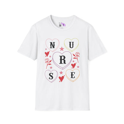 ""Nurse Candy Hearts Adult T-shirt