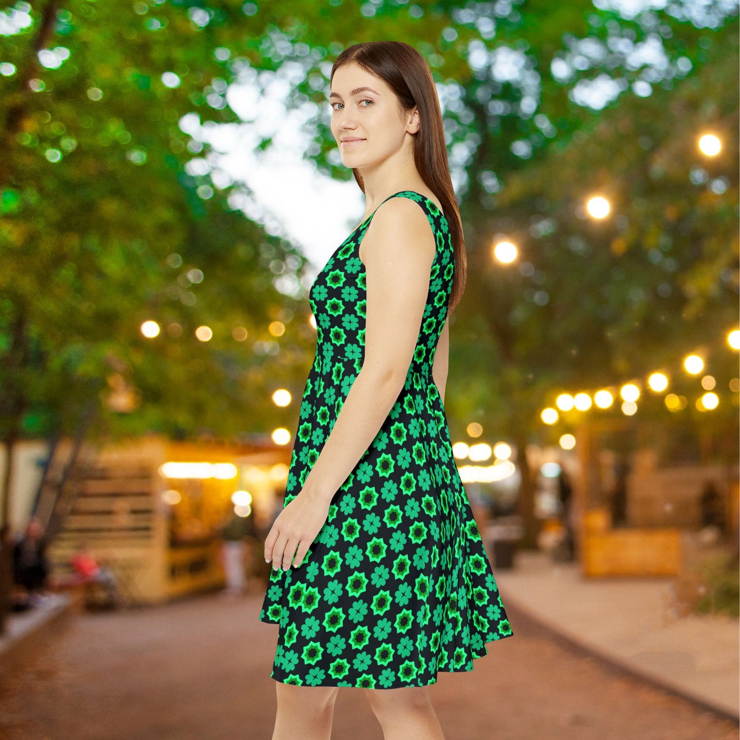 Clover Bloom Burst Women's Skater Dress
