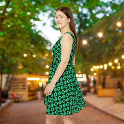 Clover Bloom Burst Women's Skater Dress