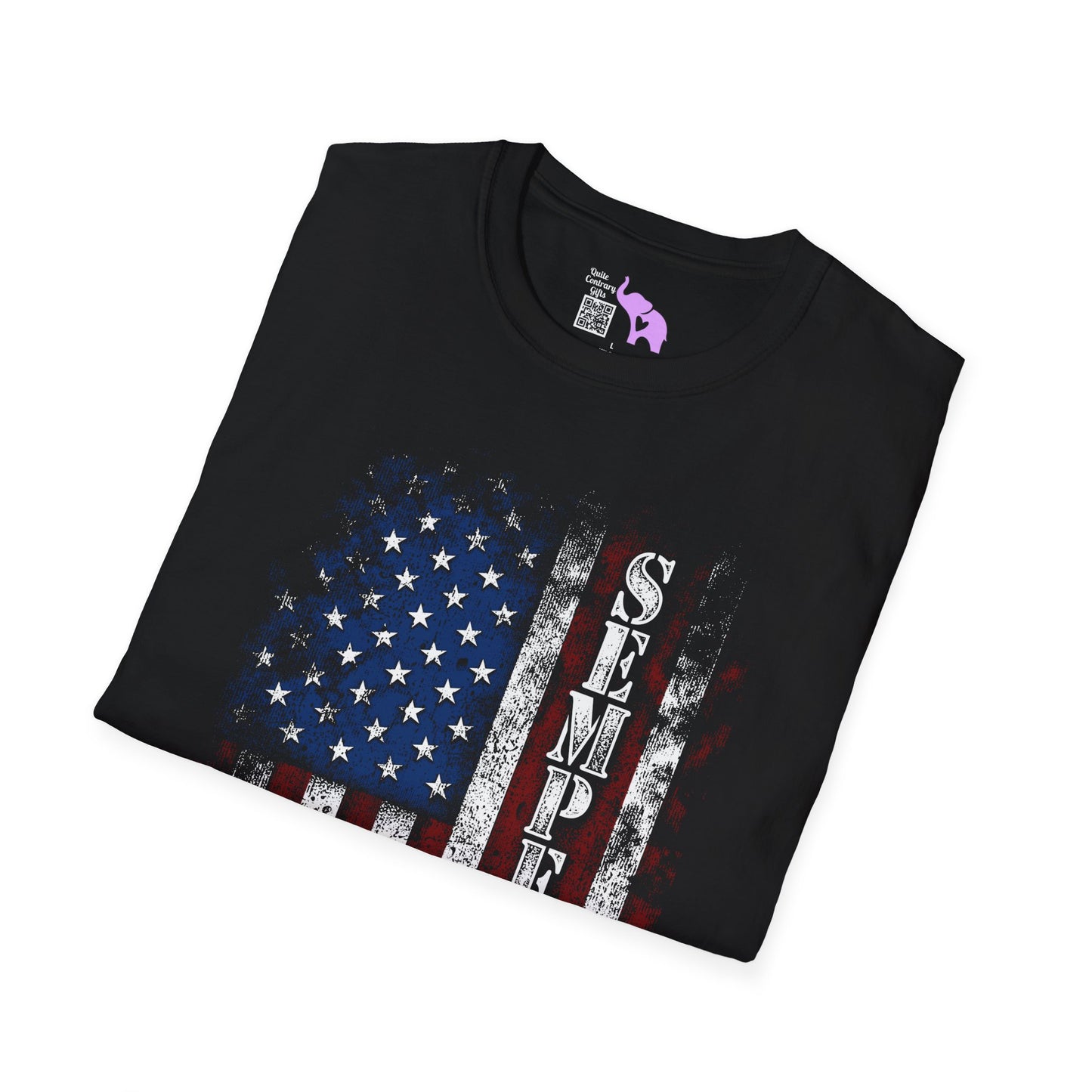 Semper Fi American Flag Adult T-Shirt