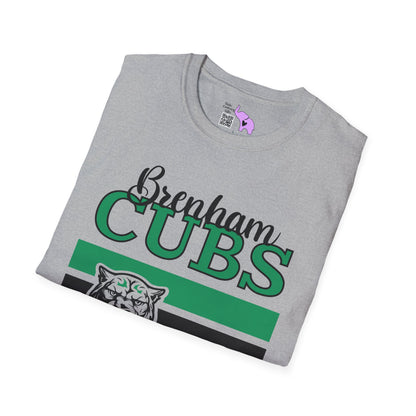 Brenham Cubs w/Mascot & Stripes Adult T-shirt