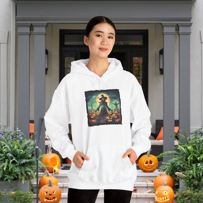 Halloween Scarecrow w/Pumpkins 4 Heavy Blend™ Hooded Sweatshirt
