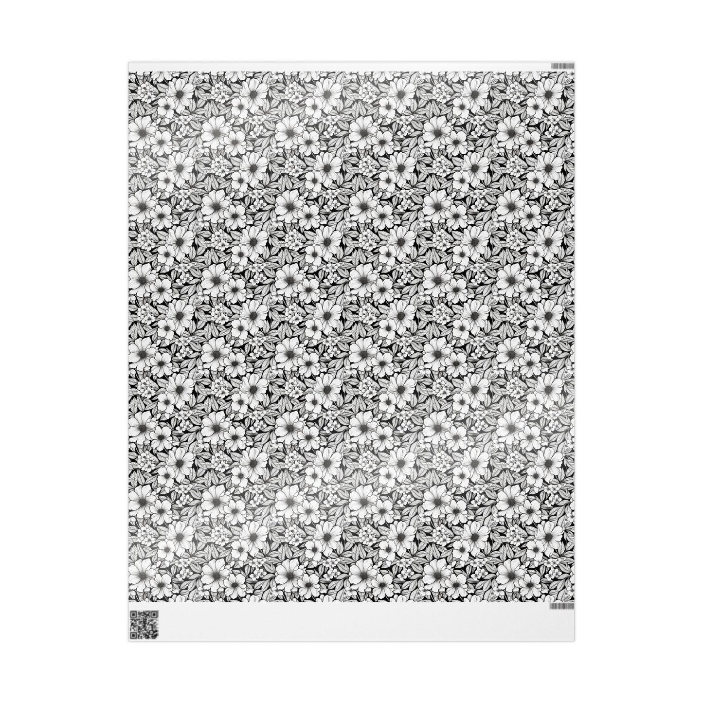 Black & White Forget-Me-Nots Gift Wrap for All Occasions