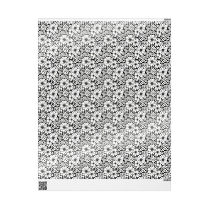 Black & White Forget-Me-Nots Gift Wrap for All Occasions