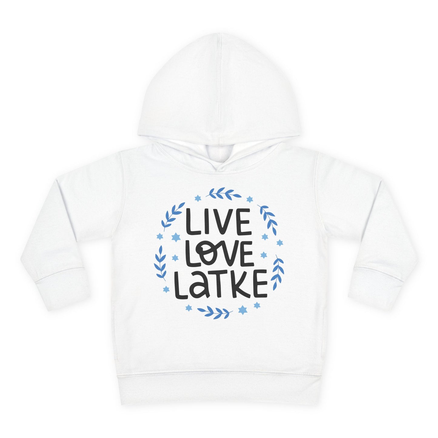Hanukkah Live Love Latkes Toddler Pullover Fleece Hoodie