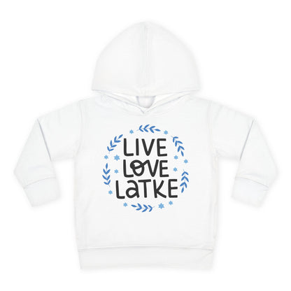 Hanukkah Live Love Latkes Toddler Pullover Fleece Hoodie