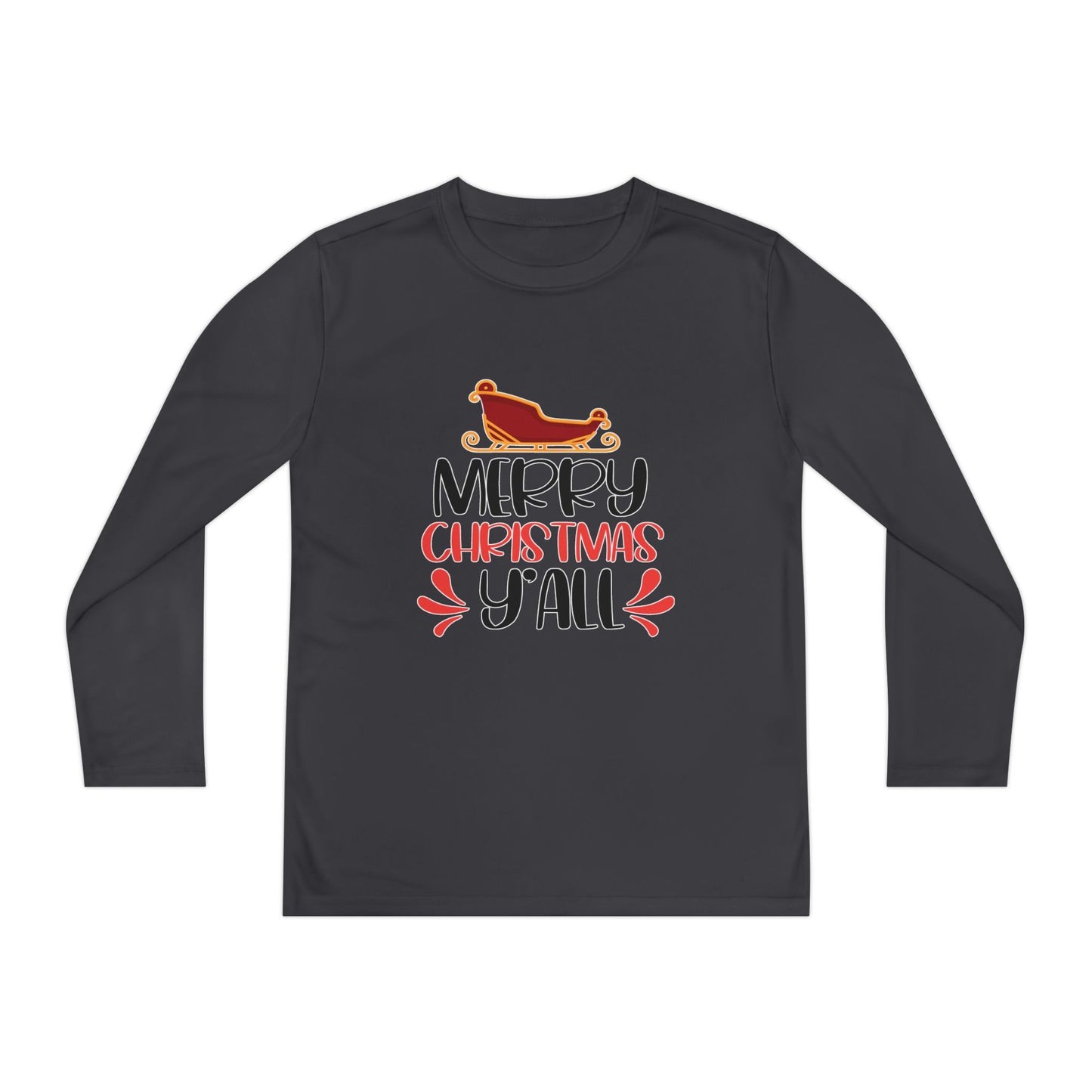 Merry Christmas Y'all Youth Long Sleeve Tee