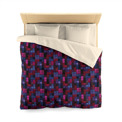 Velvet Mosaic Print Microfiber Duvet Cover