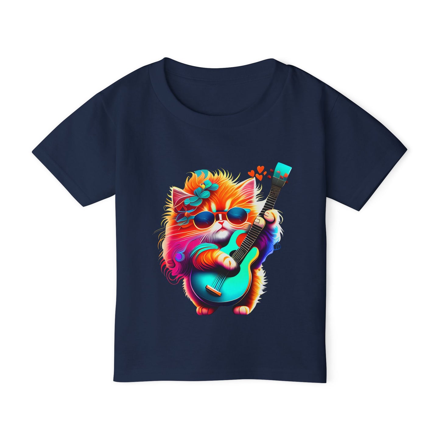 Colorful Guitar Kitten Heavy Cotton™ Toddler T-shirt