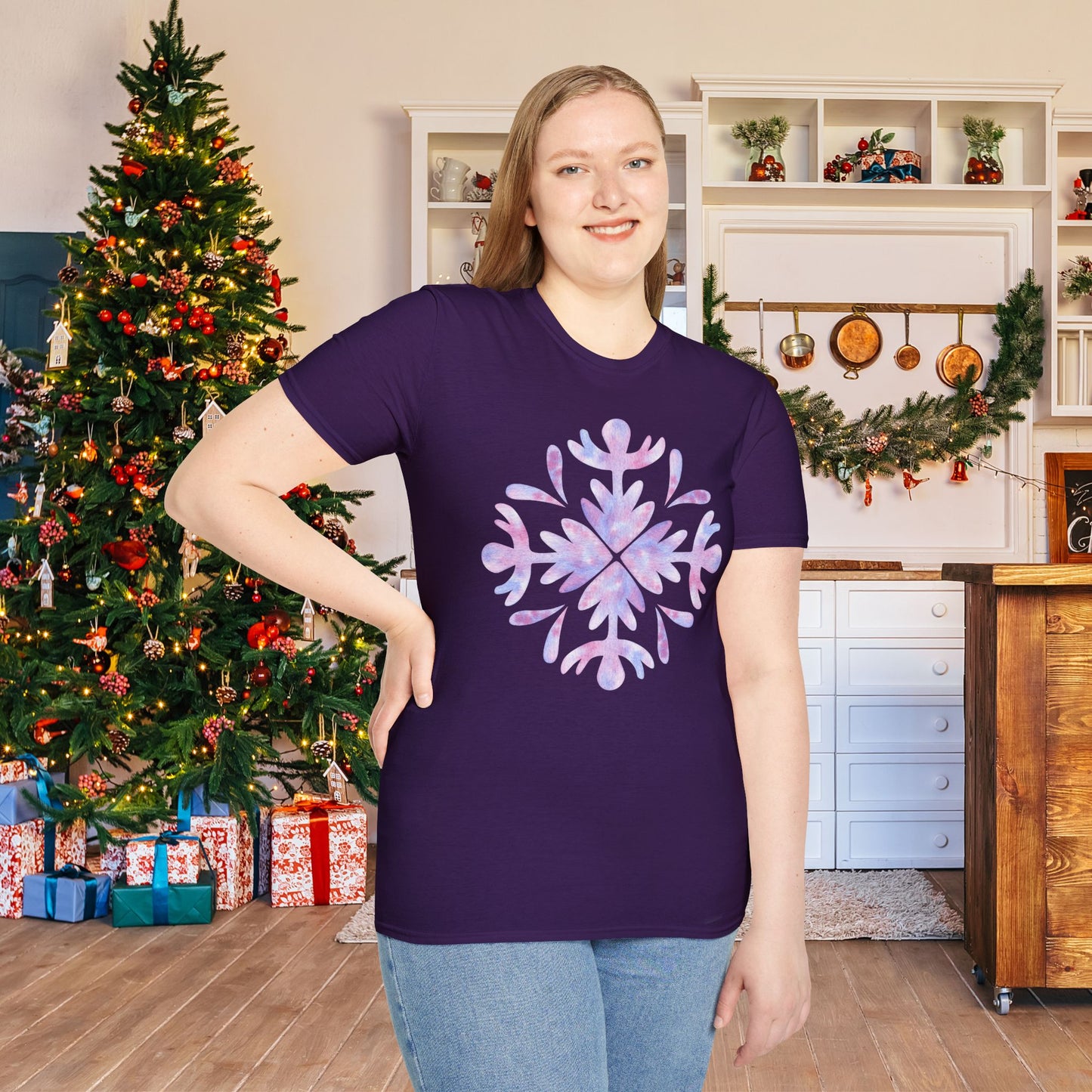 Large Snowflake 3 Adult T-shirt