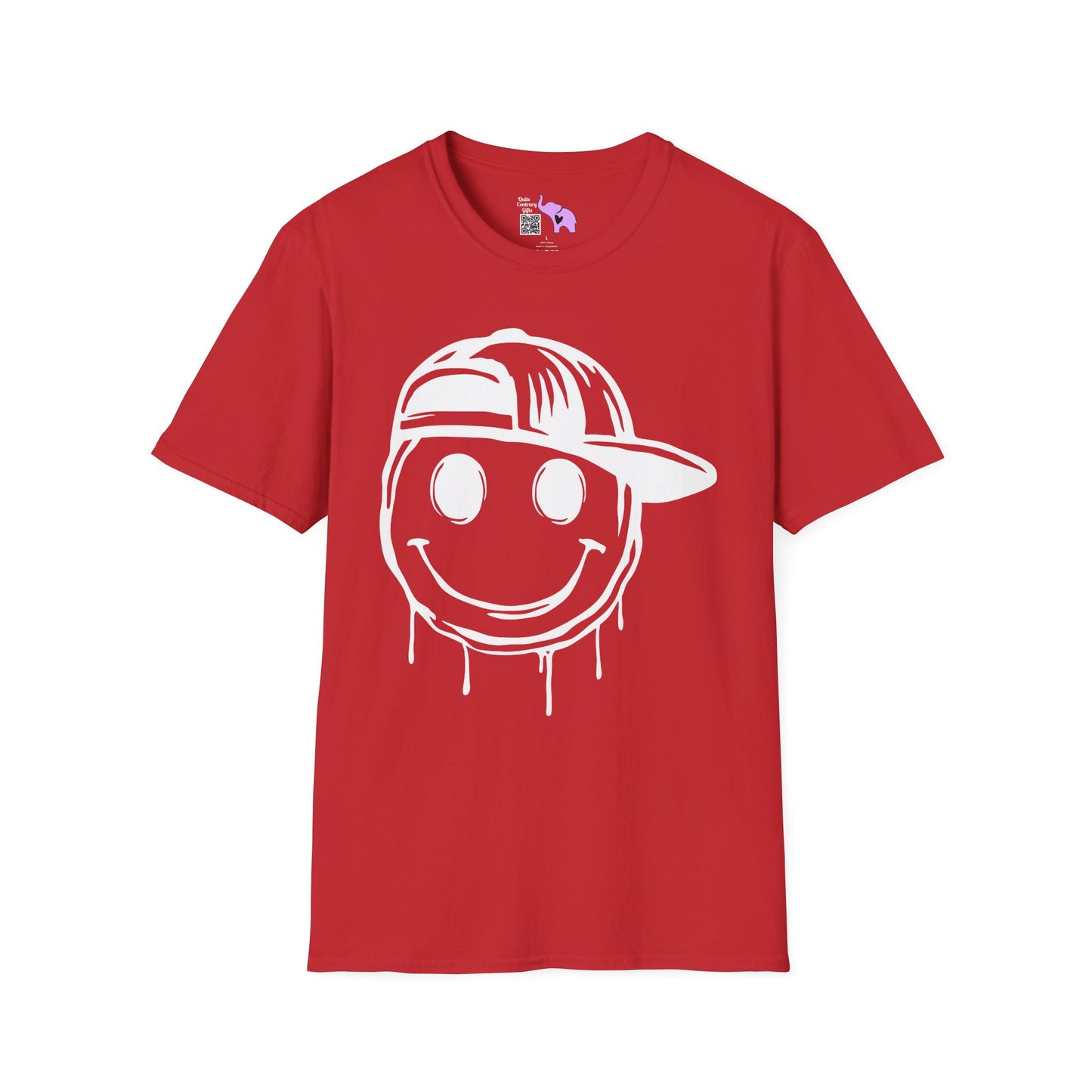 Melty Smiley Face w/Hat Adult T-shirt
