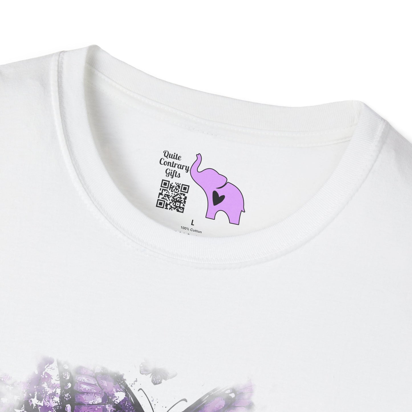 Purple Drip American Flag & Butterflies Adult T-shirt