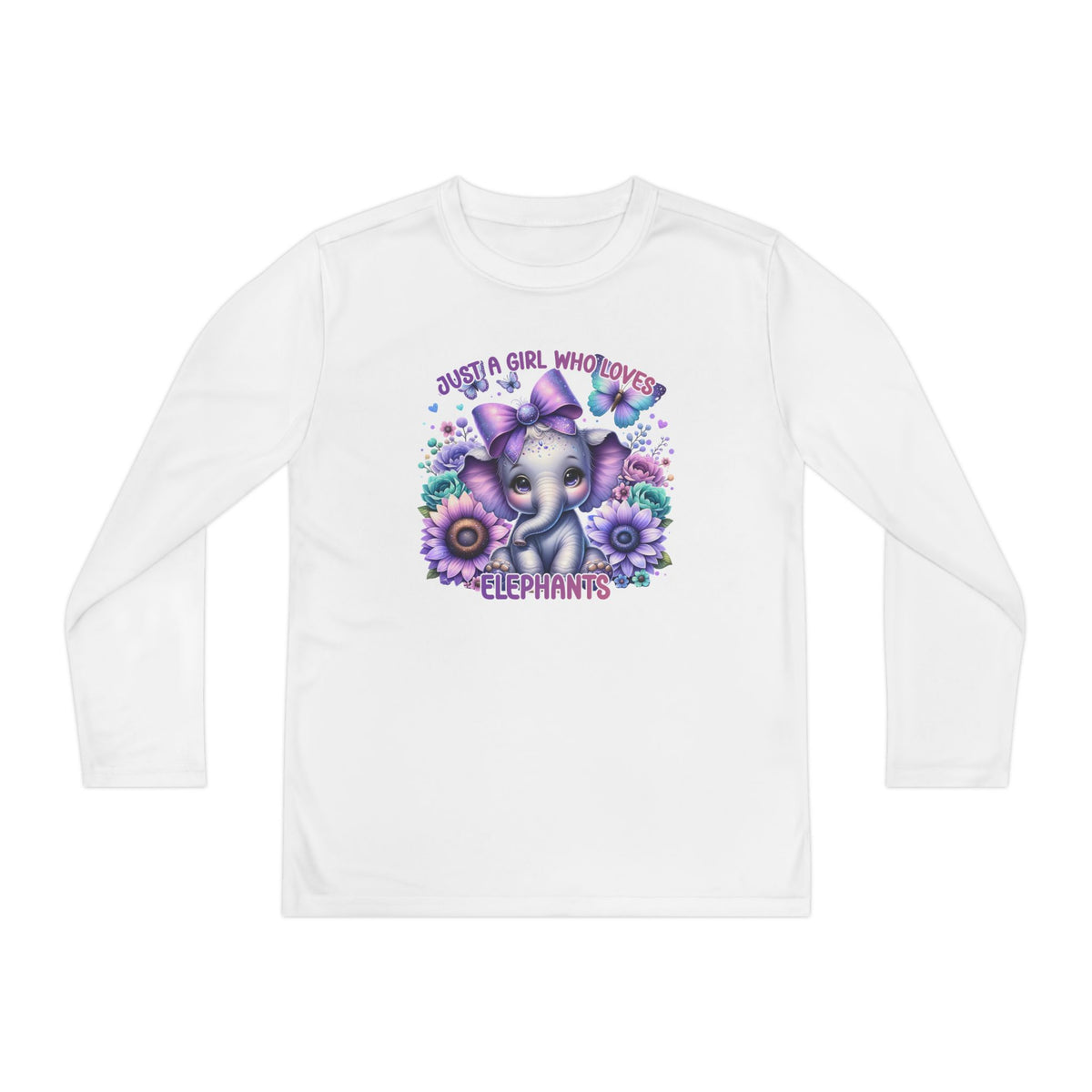 Just A Girl Who Loves Elephants Youth Long Sleeve Tee