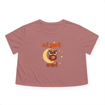 NIght Owl Women's Flowy Cropped Tee