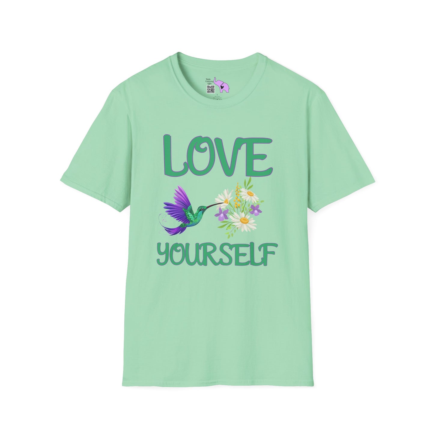 Love Yourself w/Hummingbird Adult T-shirt
